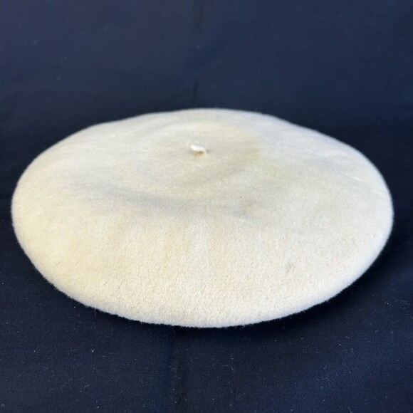 Basque Authentique French Beret Hat Cap 100% Wool Ivory Crème Cream Off-White main image 10